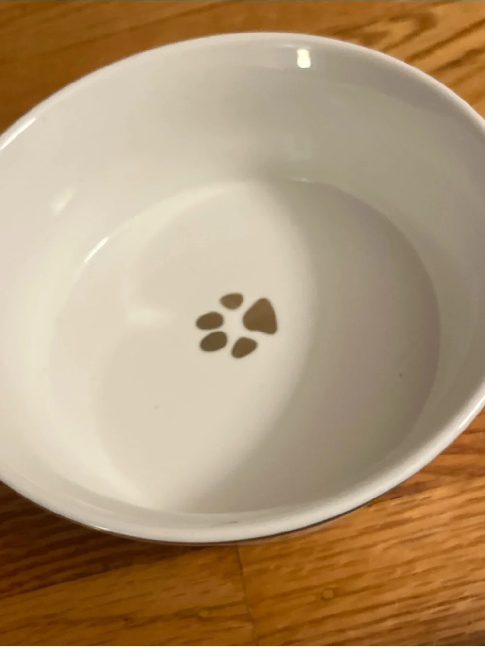 Fido's Diner Ceramic Water and Food Bowl Set White Gray Dots and Gold Rim